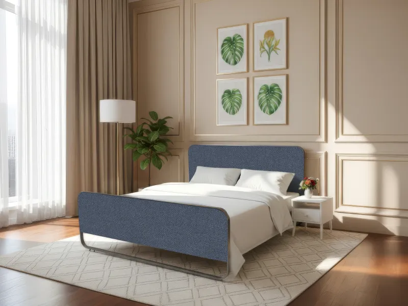 Chloe Queen Size Double Bed in Grey Color